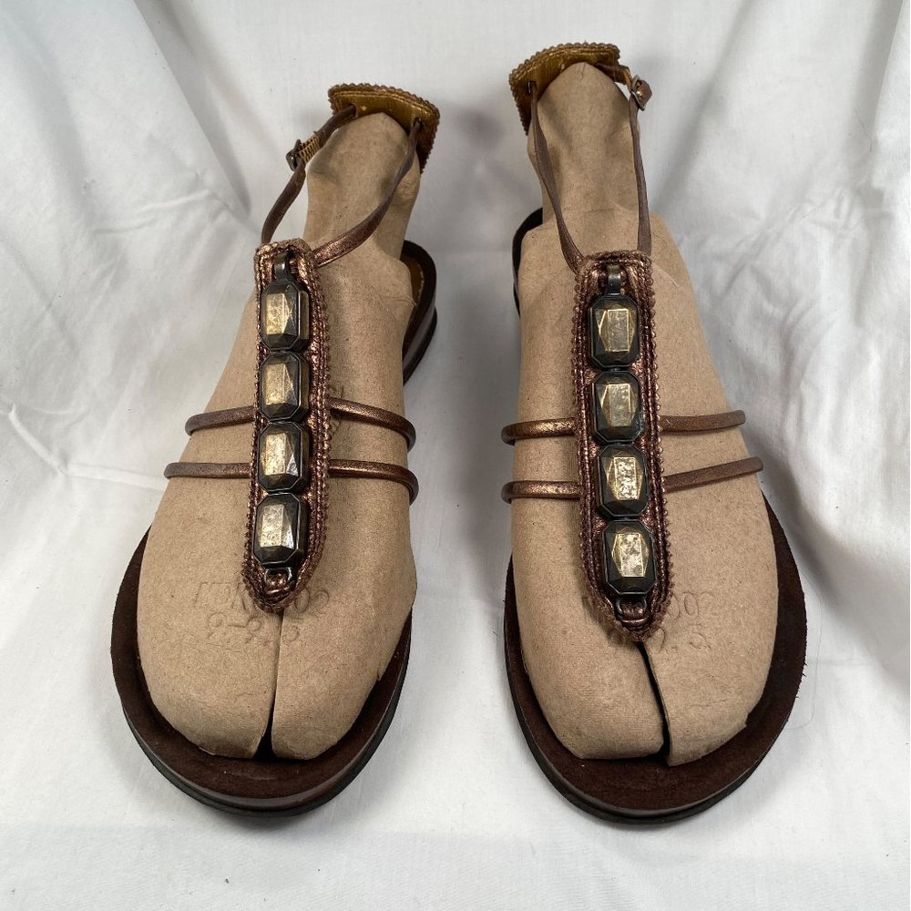 Bronze Leather Gladiator Thong Sandal
